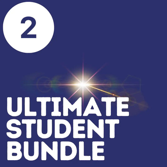 2019 ultimate student bundle blue book cover with white text and starburst design.