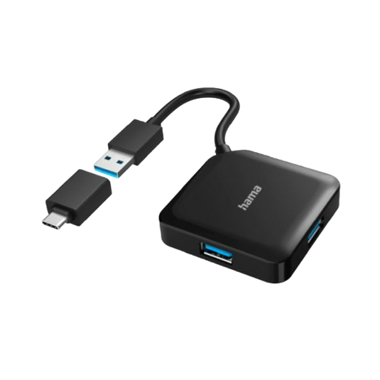 4-Port USB 3.2 Gen 1 Hub USB Powered USB-A w/ USB-C Adapter