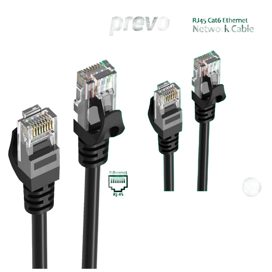 5M Network Cable RJ45 (M) to RJ45 (M) CAT6 5m Black Oxygen