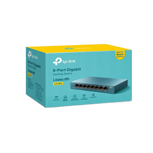 8-Port Gigabit Desktop Switch Plug & Play Compact Metal