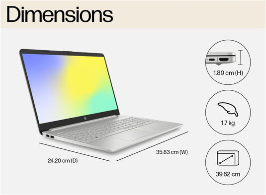 HP Laptop 15s-fq5020na - 12th Generation Core i3 8GB RAM 128GB SSD Windows 11 Home 15.6" FHD Screen
