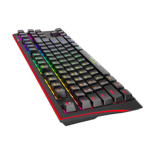 Scorpion KG953W-UK Wireless Mechanical Gaming Keyboard with Red Switches, Bluetooth or Wired, Rainbow Backlight, Anti-ghosting N-Key Rollover - Marvo