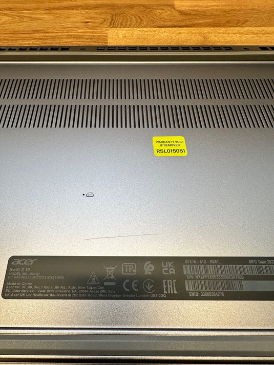 Acer Laptop Swift X - 7th Generation Ryzen 7 16GB DDR5 RAM