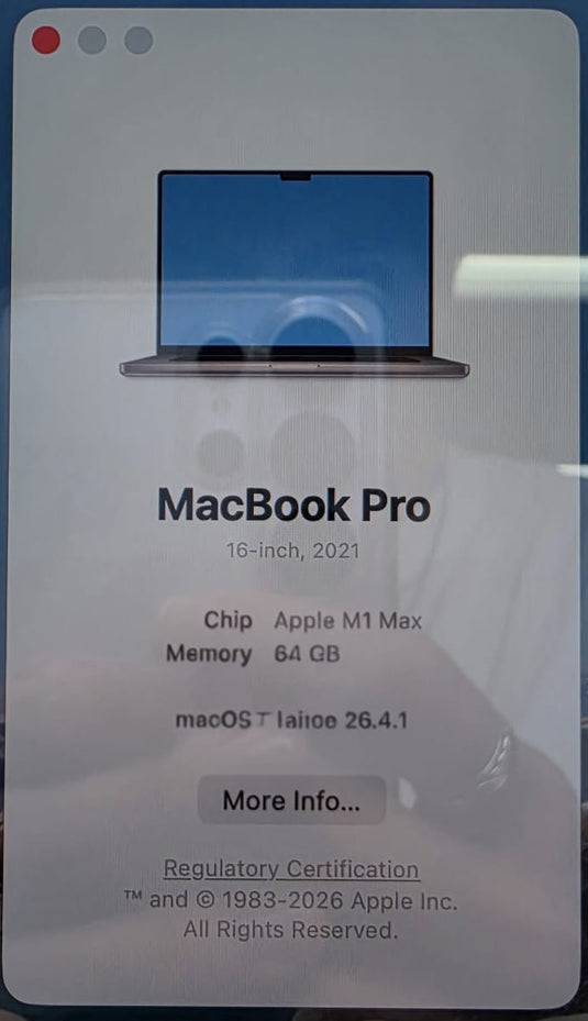 Apple Laptop MacBook Pro - Apple M1 Max 64GB RAM 1TB SSD