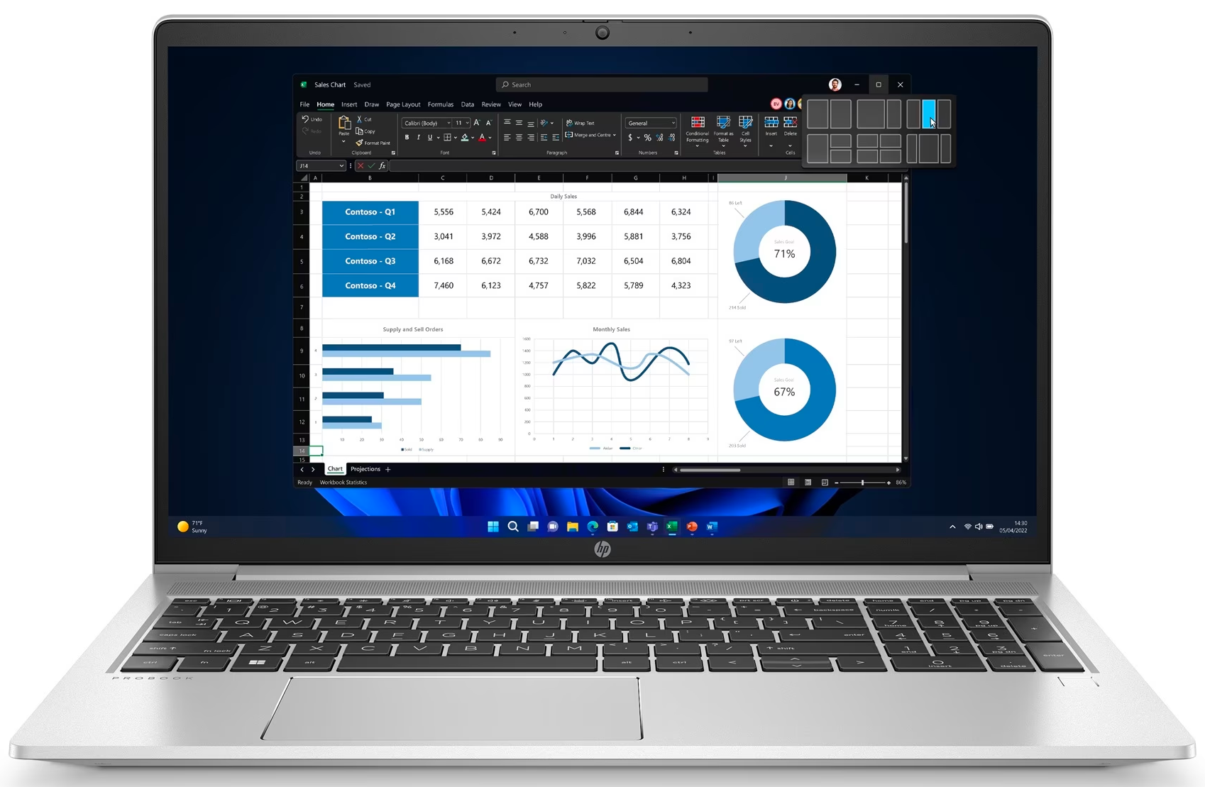 HP Laptop ProBook 455 G9 - Eight-Core Ryzen 7 16GB RAM 512GB SSD Windo