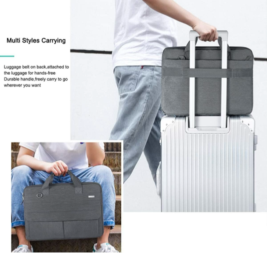 Laptop Carry Case with Shoulder Strap Grey - For Laptops up