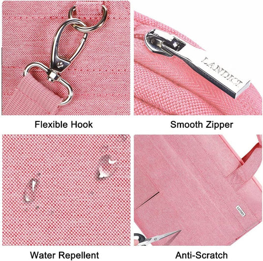 Laptop Carry Case with Shoulder Strap Pink - For Laptops up