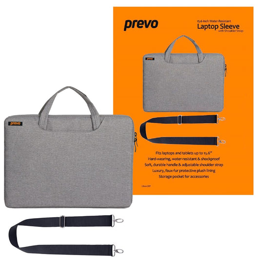 Laptop Sleeve with Shoulder Strap Water Resistant Grey