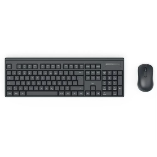 Wireless Keyboard and Mouse Desktop Kit Multimedia Ambidextrous 1200 DPI Mouse Black - Hama