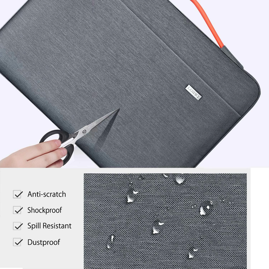Laptop Sleeve Carry Case Protective Waterproof Grey - For Laptops up to 16"