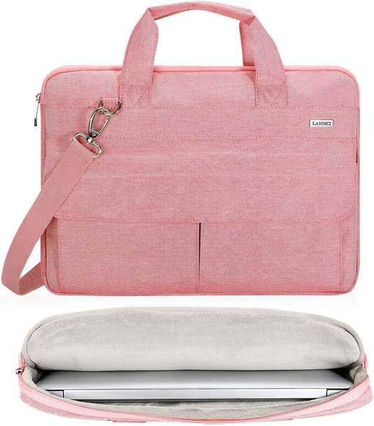 Laptop Carry Case with Shoulder Strap Pink - For Laptops up to 14"