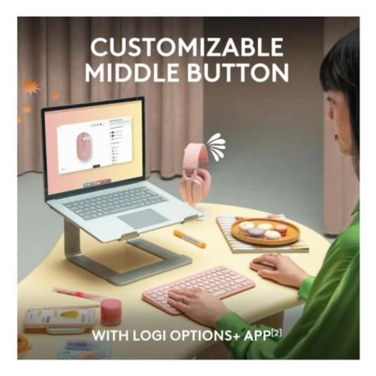 Pebble Mouse 2 M350s Bluetooth Optical Mouse Compact Multi-Pairing 400-4000 DPI Ambidextrous Tonal Graphite - Logitech
