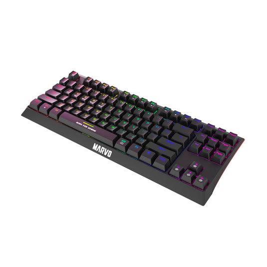 Scorpion KG953W-UK Wireless Mechanical Gaming Keyboard with Red Switches, Bluetooth or Wired, Rainbow Backlight, Anti-ghosting N-Key Rollover - Marvo