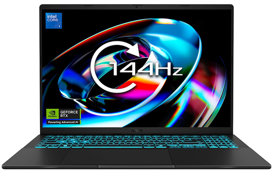 ASUS Gaming Laptop V16 - Intel Core 5 16GB DDR5 512GB SSD Backlit Keyboard NVIDIA RTX 4050 Graphics 16" 144Hz IPS FHD Screen