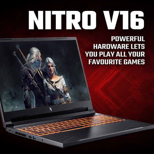 Acer Gaming Laptop Nitro V16 - 8th Generation H-Series Ryzen 7 32GB DDR5 RAM 512GB SSD NVIDIA RTX 4060 Graphics Keyboard 16.1" 165Hz IPS FHD Screen