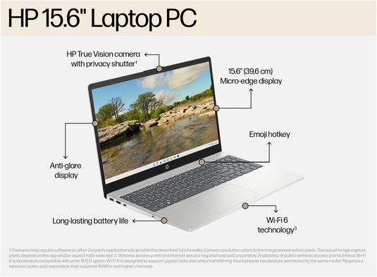 HP Laptop 15s-fd0051na - Eight-Core i3 16GB RAM 256GB SSD Windows 11 Home 15.6" IPS FHD Screen