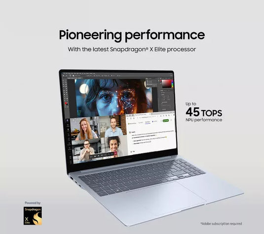 Samsung Laptop Galaxy Book4 Edge - Snapdragon X Elite Processor 16GB DDR5 RAM 1TB SSD 1.54KG Weight Backlit Keyboard 16" 3K AMOLED Touchscreen