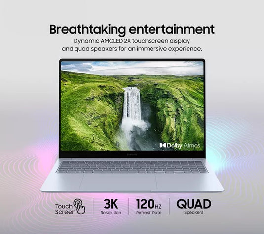 Samsung Laptop Galaxy Book4 Edge - Snapdragon X Elite Processor 16GB DDR5 RAM 1TB SSD 1.54KG Weight Backlit Keyboard 16" 3K AMOLED Touchscreen