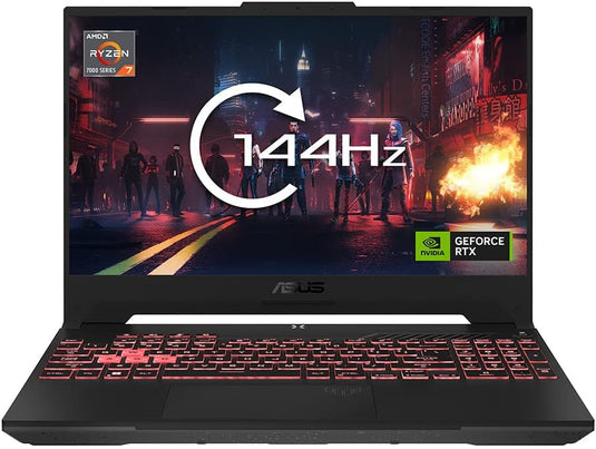ASUS Gaming Laptop TUF A15 - 7th Generation Ryzen 7 32GB DDR5 RAM 512GB SSD Backlit Keyboard NVIDIA RTX 4060 Graphics 15.6" 144Hz FHD Screen