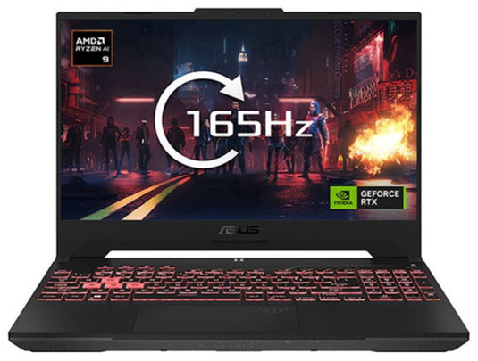 ASUS Gaming Laptop TUF A15 - 8th Generation H-Series Ryzen 9 32GB DDR5 RAM 1TB SSD Backlit Keyboard 8GB NVIDIA RTX 4070 Graphics 15.6" 165Hz Quad-HD Screen