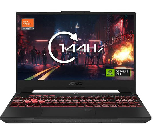 ASUS Gaming Laptop TUF A15 - 7th Generation H-Series Ryzen 9 16GB DDR5 RAM 512GB SSD Backlit Keyboard 8GB NVIDIA RTX 4070 Graphics 15.6" 144Hz FHD Screen