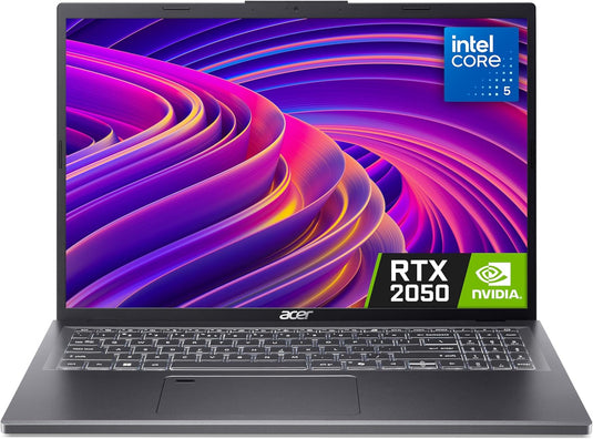 Acer Laptop Aspire 16 - Intel Core 5 16GB DDR5 RAM 512GB SSD Latest Core 5 CPU Backlit Keyboard NVIDIA RTX 2050 Graphics 16" IPS FHD+ Screen