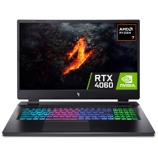 Acer Gaming Laptop Nitro 17 - H-Series Ryzen 7 16GB DDR5 RAM 1TB SSD RGB Backlit Keyboard 8GB NVIDIA RTX 4060 Graphics 17.3" 165Hz Quad-HD Screen