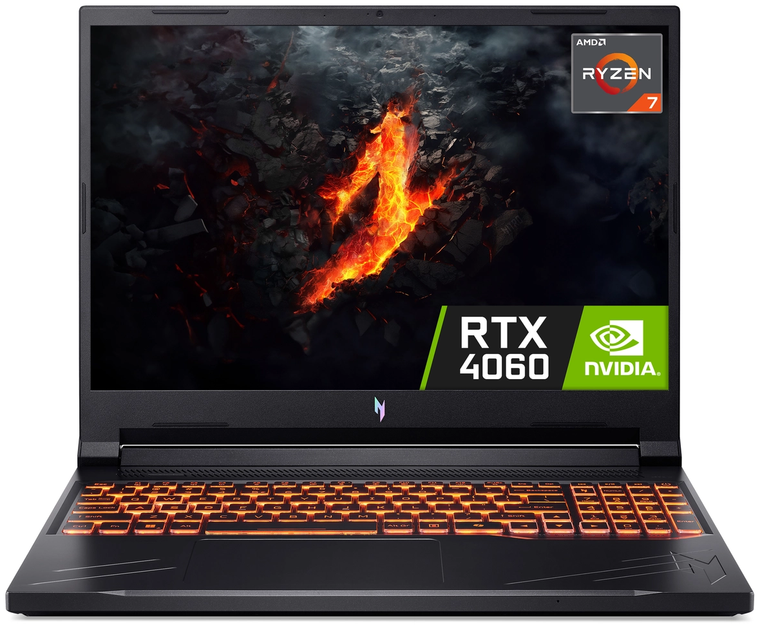 Acer Gaming Laptop Nitro V16 - 8th Generation H-Series Ryzen 7 16GB DDR5 RAM 1TB SSD NVIDIA RTX 4060 Graphics Keyboard 16.1" 165Hz IPS FHD Screen