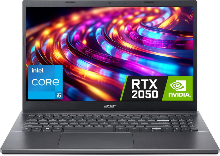 Acer Laptop Aspire A515 - 12th Generation Core i5 16GB RAM 512GB SSD NVIDIA RTX 2050 Graphics Backlit KB 15.6" IPS FHD Screen