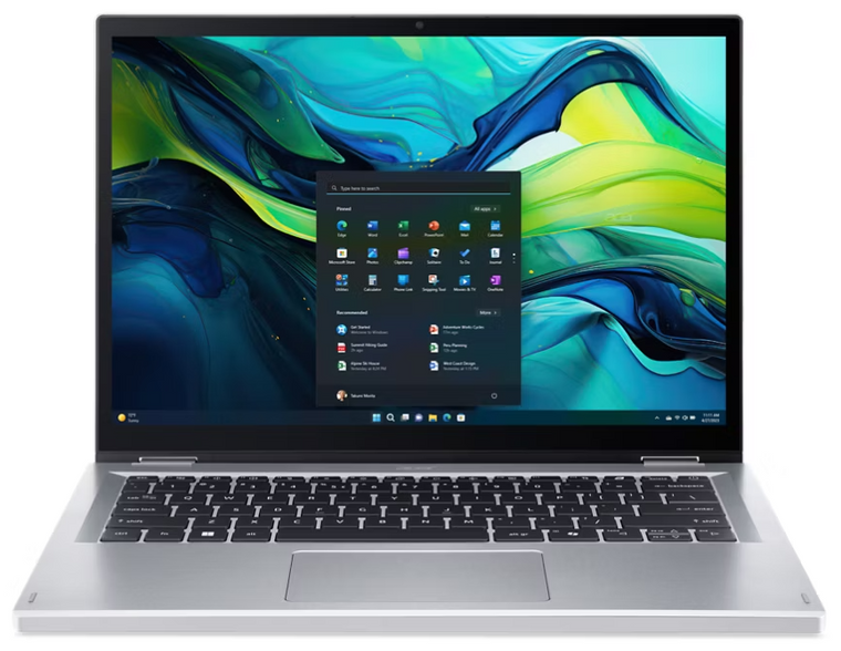 Acer Laptop Spin 14 - Intel Core 3 8GB DDR5 RAM 256GB SSD 2-in-1 Design 14" IPS FHD Touchscreen