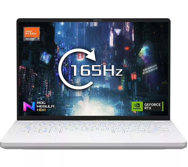 ASUS Gaming Laptop ROG Zephyrus G14 - 7th Generation H-Series Ryzen 7 16GB DDR5 RAM 1TB SSD Backlit Keyboard WiFi 6E NVIDIA RTX 4060 Graphics 14" 165Hz Quad-HD Screen