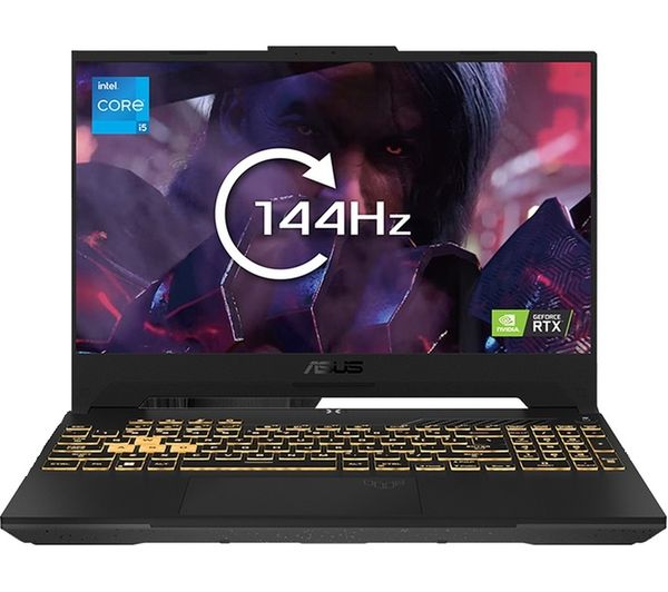 ASUS Gaming Laptop TUF F15 - 12th Generation H-Series i5 16GB RAM 1TB SSD Backlit KB NVIDIA RTX 3050 Graphics 15.6" 144Hz FHD Screen