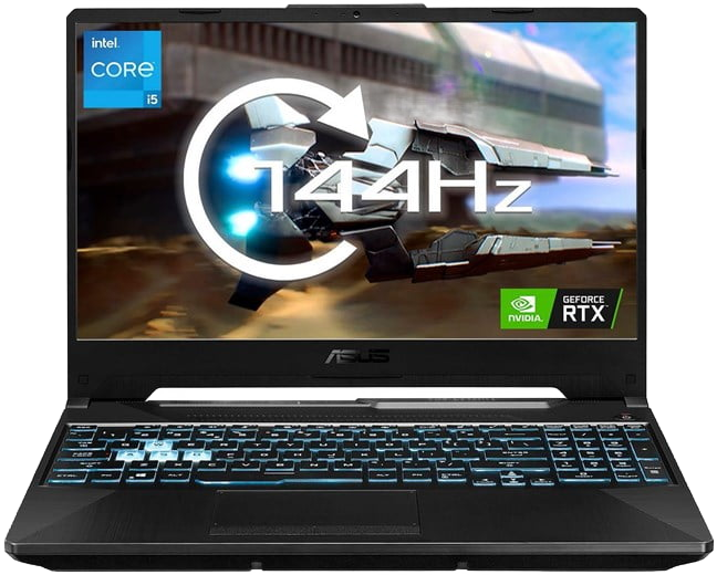 ASUS Gaming Laptop TUF F15 - H-Series Core i5 8GB RAM 512GB SSD Backlit KB NVIDIA RTX 2050 Graphics 15.6" 144Hz IPS FHD Screen