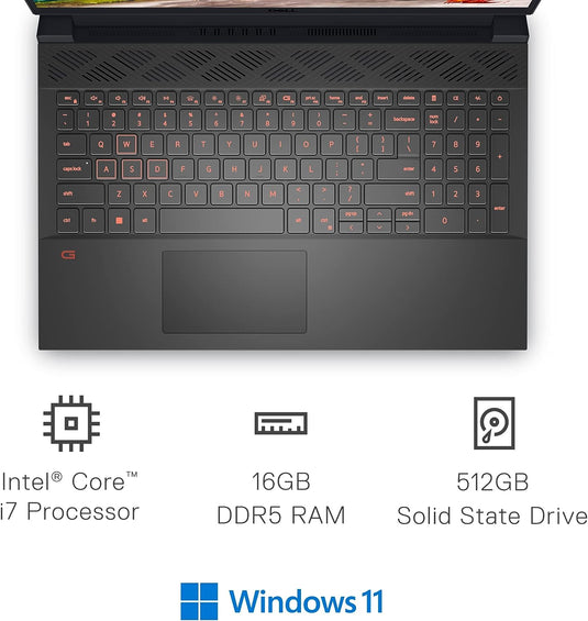 Dell Gaming Laptop G15-5520 - 12th Generation Core i7 16GB