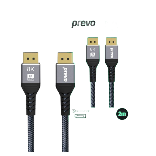 DisplayPort Cable 2m Black & Grey Supports Displays up