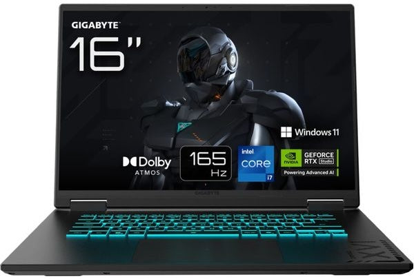 Gigabyte Gaming Laptop A16 - Brand New AMD Ryzen 7 16GB DDR5 RAM 1TB SSD RGB Backlit KB 8GB NVIDIA RTX 5070 Graphics 16" 165Hz IPS FHD Screen