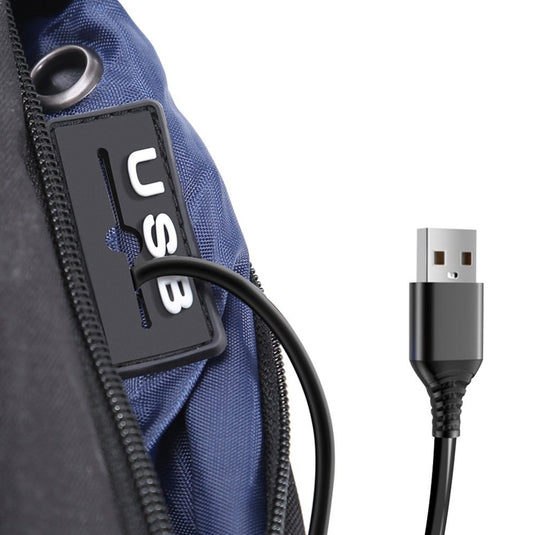 Grey Waterproof Backpack with USB Port For Laptops up