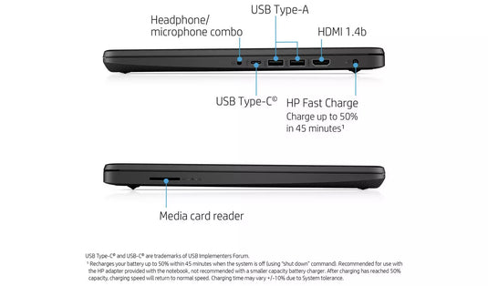 HP Laptop 14s-dq - Intel Quad-Core 4GB RAM 256GB SSD