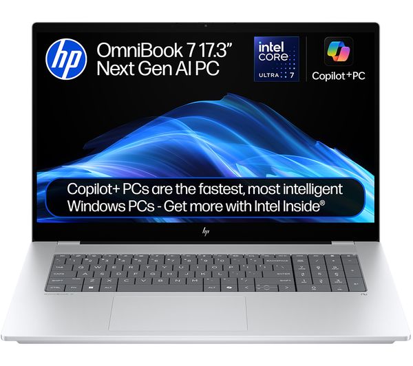 HP Laptop OmniBook 7 - Intel Ultra 7 Series 2 32GB DDR5 RAM 1TB SSD Wi-Fi 7 Backlit KB NVIDIA RTX 4050 Graphics 17.3" IPS FHD Touchscreen