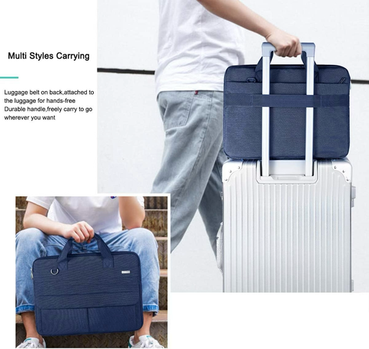 Laptop Carry Case with Shoulder Strap Blue - For Laptops up