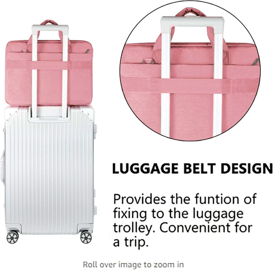 Laptop Carry Case with Shoulder Strap Pink - For Laptops up