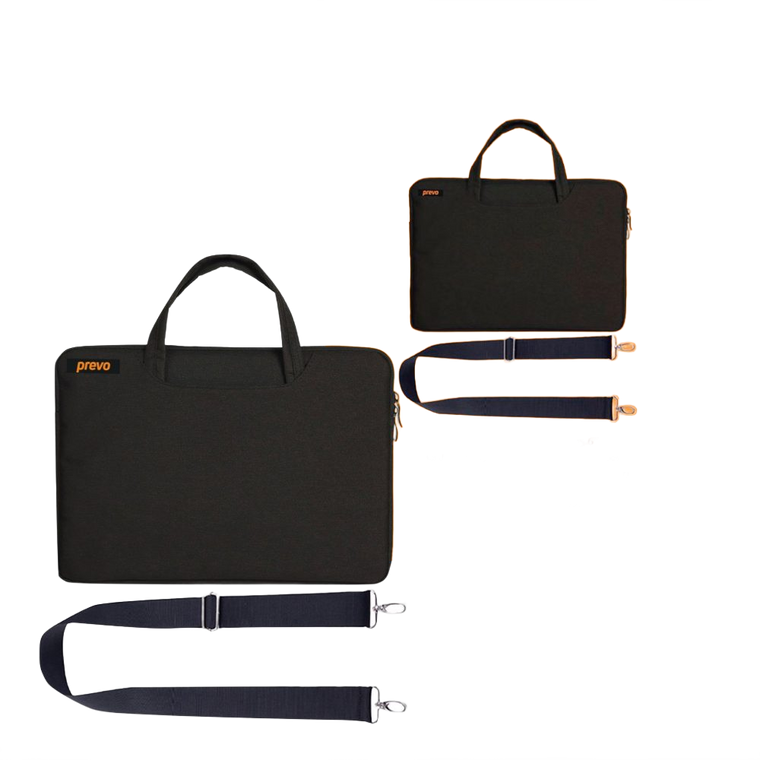 Laptop Sleeve with Shoulder Strap, Water Resistant, Black - For Laptops up to 15.6"
