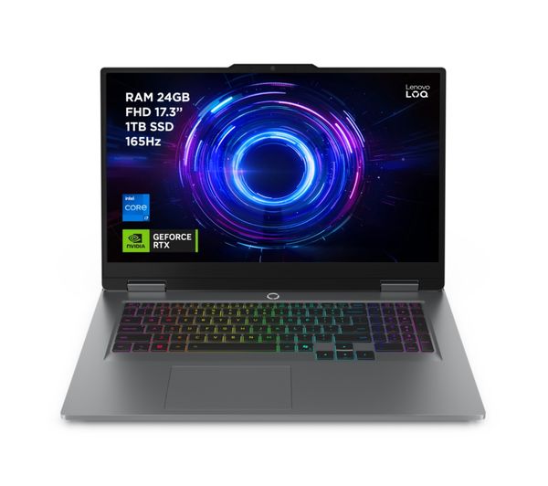 Lenovo Gaming Laptop LOQ 17 - 13th Generation H-Series i7 24GB DDR5 RAM 1TB SSD RGB Backlit KB 8GB NVIDIA RTX 5060 Graphics 17.3" 165Hz IPS FHD Screen
