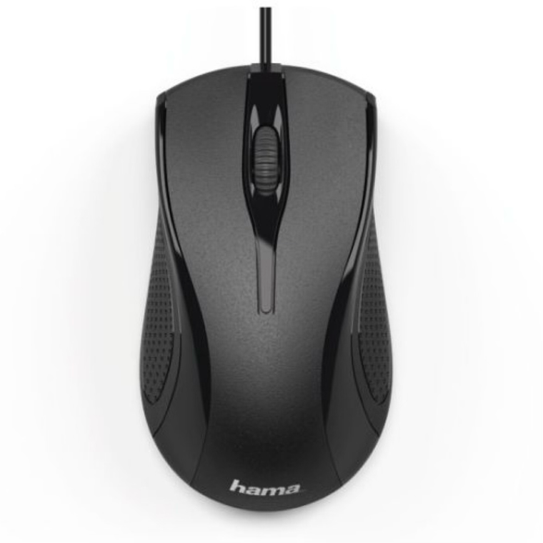 MC-200 Wired Optical Mouse 1000 DPI USB 3 Buttons, Black - Hama