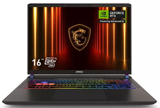 MSI Gaming Laptop Vector 16 - Intel Ultra 9 Series 2 32GB DDR5 RAM 1TB SSD RGB Backlit KB NVIDIA RTX 5060 Graphics 16" 240Hz QHD Screen