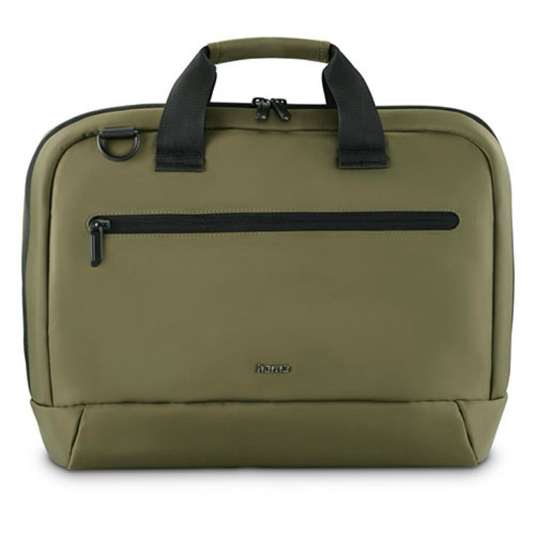 Ultra Lightweight Laptop Bag Up to 16.2" Padded Compartment Front Pocket Trolley Strap Water-Repellent Eco-Friendly Olive Green - Hama