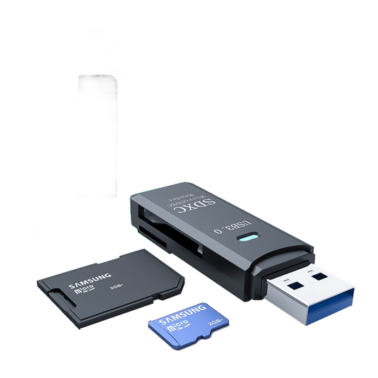 USB 2.0 USB Type-C and Lightning Connection Card Reader