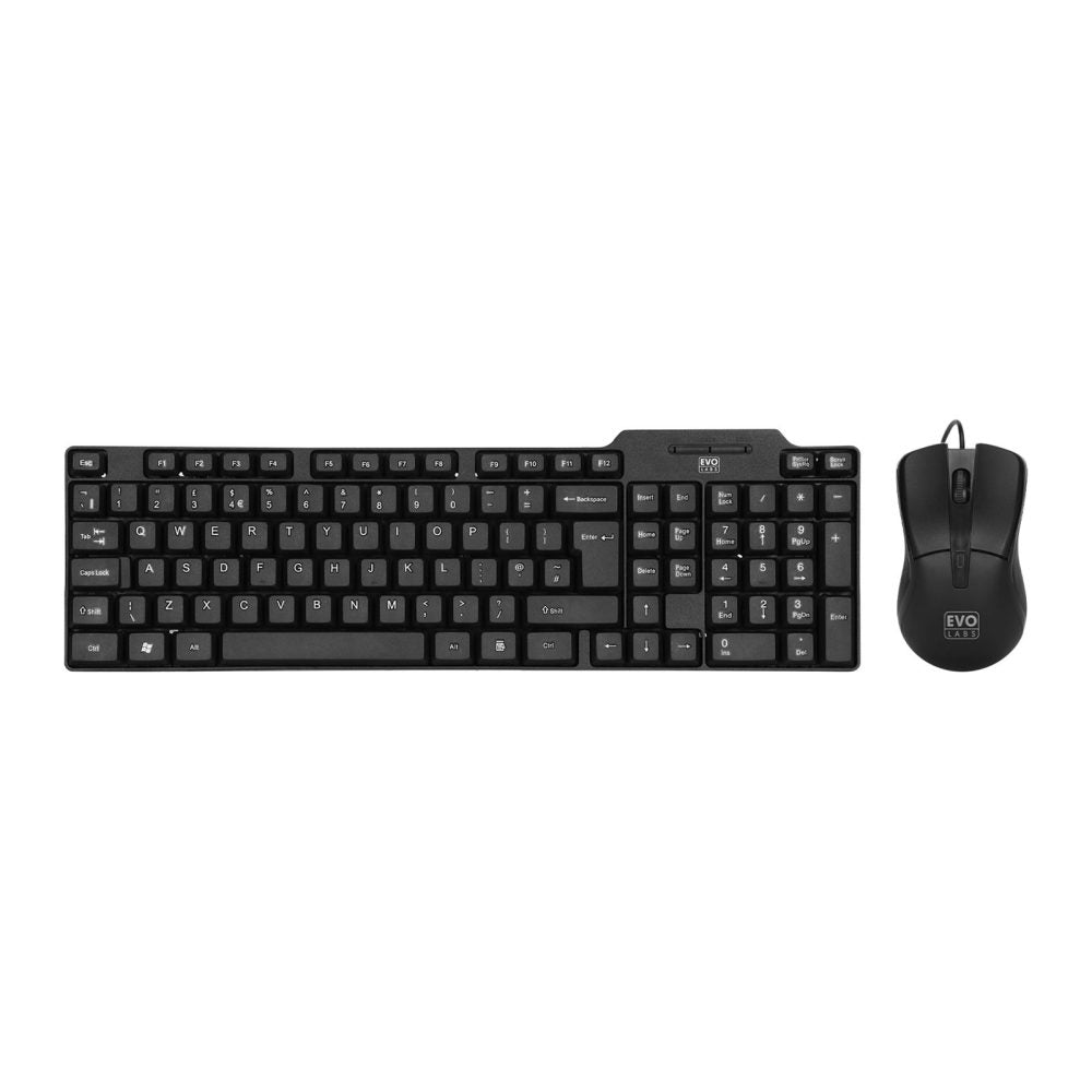 Refurbished Wired Keyboard and Mouse Combo Set USB Plug and Play Full Size