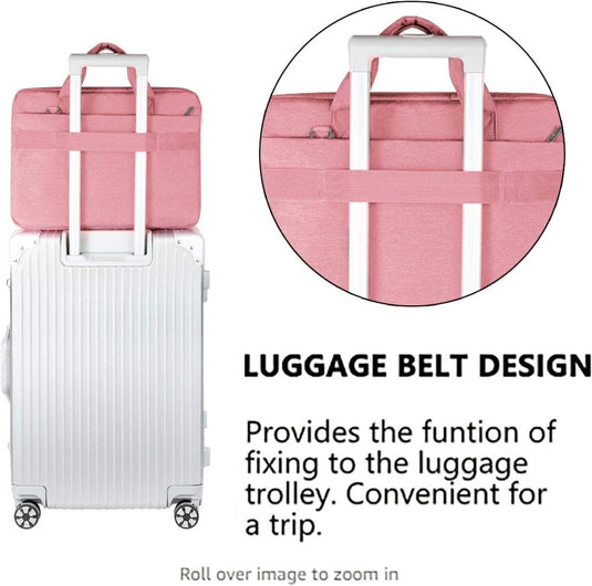 Laptop Carry Case with Shoulder Strap Pink - For Laptops up to 15.6"