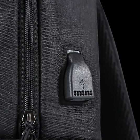 Black Waterproof Backpack with USB Port - For Laptops up to 15.6"